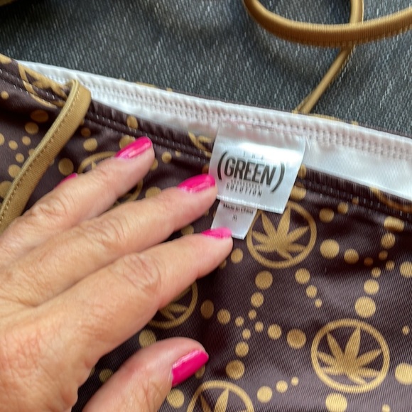 SOLD—GREEN SOLUTION BIKINI XL BOTTOMS M/L TOP - Picture 2 of 7